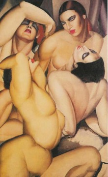4人のヌードのグループ 1925年 現代タマラ・デ・レンピッカ Oil Paintings